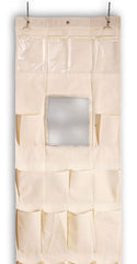 Rangement et organisateur de maquillage pour porte avec un espace de miroir