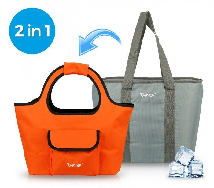 161227 Sac 2 en 1 isotherme et sac de shopping FREE GO différentes couleurs 