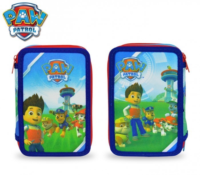 PA16109 Trousse étui à crayons 3 fermetures à glissière 43 pièces Paw Patrol