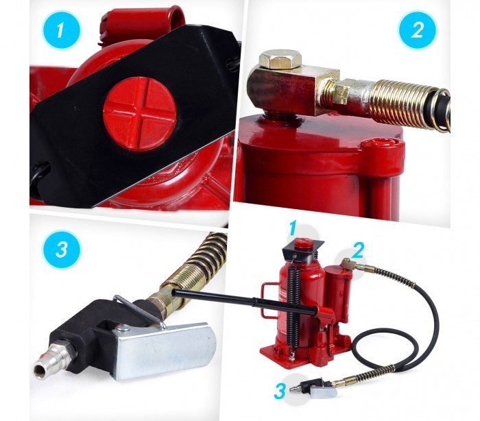ST3056 - Vérin hydraulique manuel à bouteille d'air comprimé jusqu'à 32 T