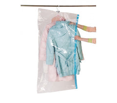 Sac housse de rangement sous vide avec ceintre pour organiser les vêtements