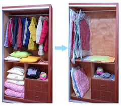 Sac housse de rangement sous vide avec ceintre pour organiser les vêtements