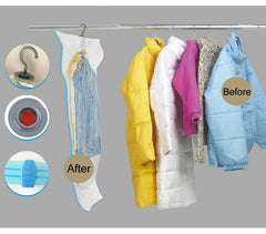Sac housse de rangement sous vide avec ceintre pour organiser les vêtements