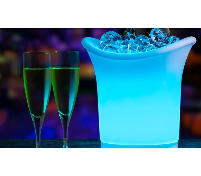 Seau a glace pour le champagne avec lumière changeante – LED 6 couleurs