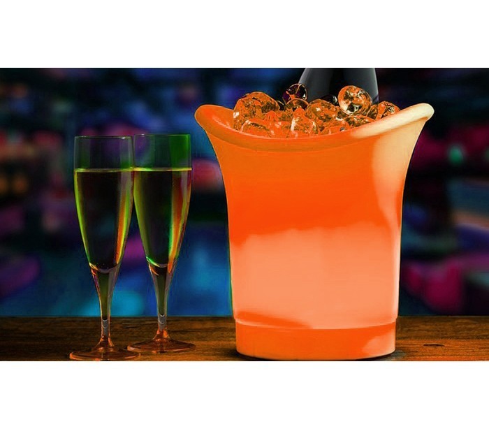 Seau a glace pour le champagne avec lumière changeante – LED 6 couleurs