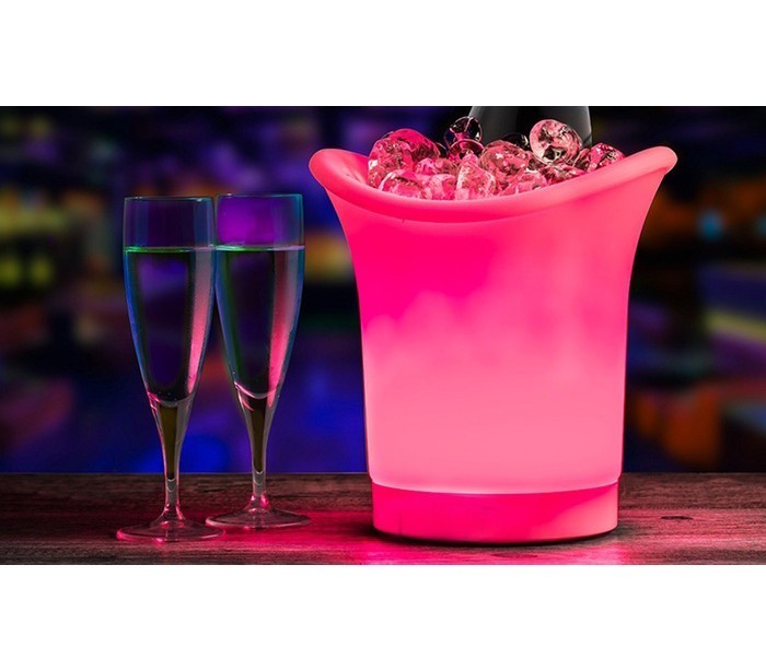 Seau a glace pour le champagne avec lumière changeante – LED 6 couleurs