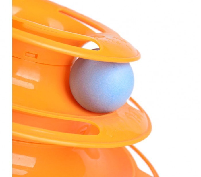 560021 Jeu intéractif pour chats tour circulaire à anneaux et boules tournantes