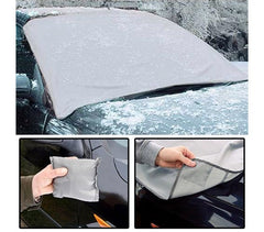 couverture de pare-brise grise avec sangles de fixation anti neige ou soleil