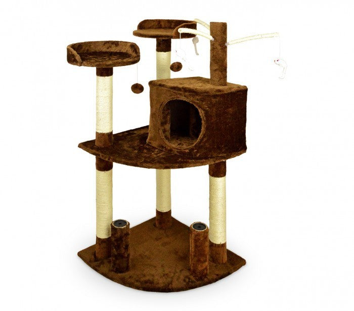 HK1015 gymnase - arbre a chats avec griffoir, lit et colonnes en sisal 110 cm