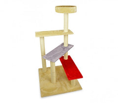HK1036 gymnase pour chats a échelle avec griffoir et colonnes en sisal 144 cm