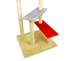 HK1036 gymnase pour chats a échelle avec griffoir et colonnes en sisal 144 cm