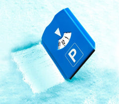 Disque de stationnement en plastique multiusage avec grattoir a glace / givre