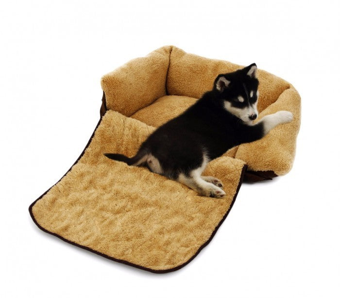Couffin depliable double fonction panier pour chien doux 82x46x18