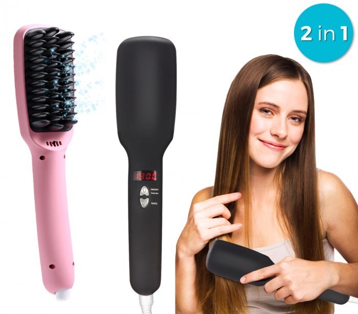 111450 Brosse lissante ionisante (ion de presse 150-230°) 2 en 1
